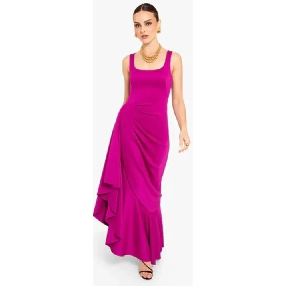 NWT Black Halo Eve Jewel Ruffle Gown Sz. 4